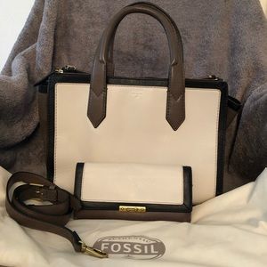 Fossil Satchel and Wallet Set